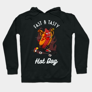 Fast & Tasty Hotdog Funny Skater Sausage Hoodie